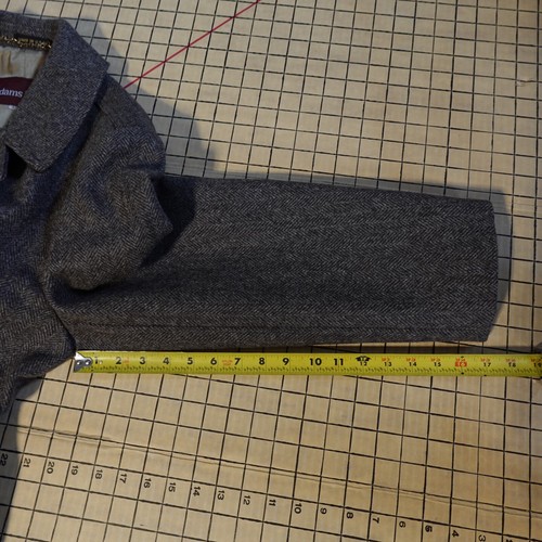 Vintage Adams Row Wool Tweed Twill Over Coat Greatcoat Gr. 42 Made in USA - Bild 8 von 11