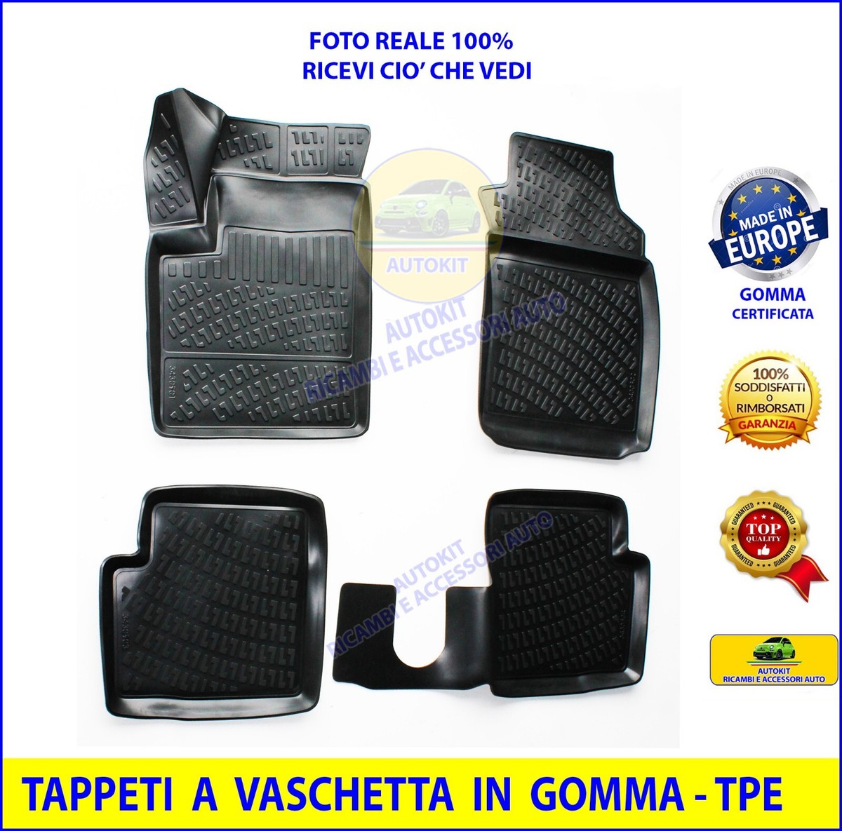 Kit 4 Tappetini originali Fiat 500X con logo - Linea Originale