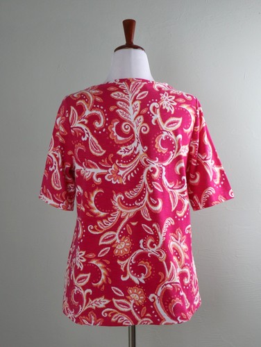 SOFT SURROUNDINGS $59 Pink Ikat Print Casual Essential Tee Top Size Large - Picture 4 of 6