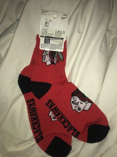 NEW! NHL Chicago Blackhawks Large Mens Quarter Socks Fits Size 6-13 Team Colors - 第 1/3 張圖片
