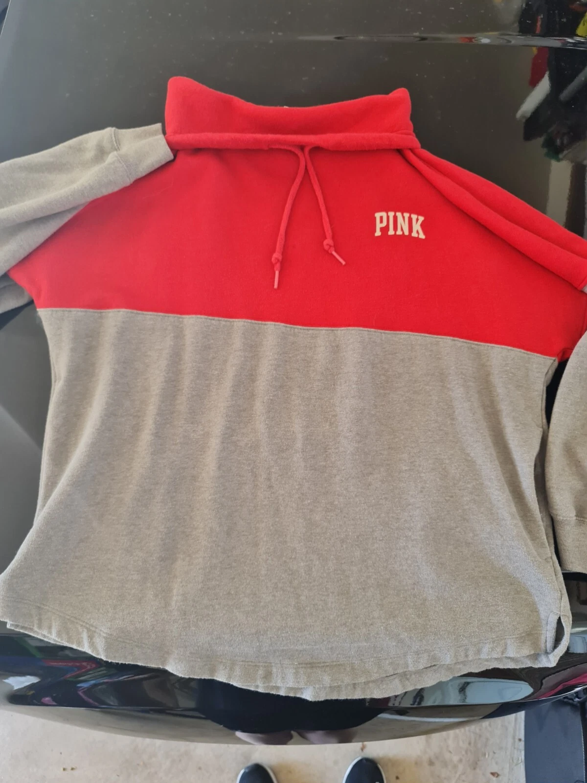 victoria-secret-vs varsity cowl love colorblock sweatshirt