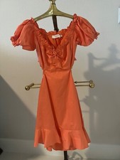 NWT ASTR the Label Verana Dress In Color:Dark Tangerine XS Cut Out Ruched