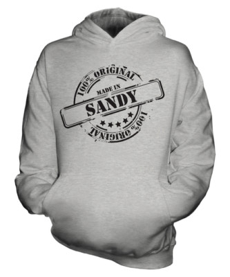 MADE IN SANDY UNISEX KINDER HOODIE JUNGEN MÄDCHEN KINDER KLEINKIND GESCHENK WEIHNACHTEN