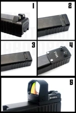 REAR SIGHT OPTIC MOUNTING ADAPTER PLATE INSTALL RMR OPTIC TO GLOCK AND DAGGER