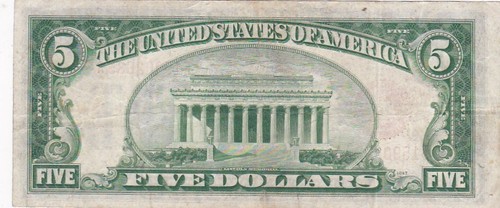 KAPPYSCOINS WC223 1928C $5.00 RED SEAL UNITED STATES NOTE A NICE EF XF - Picture 2 of 2