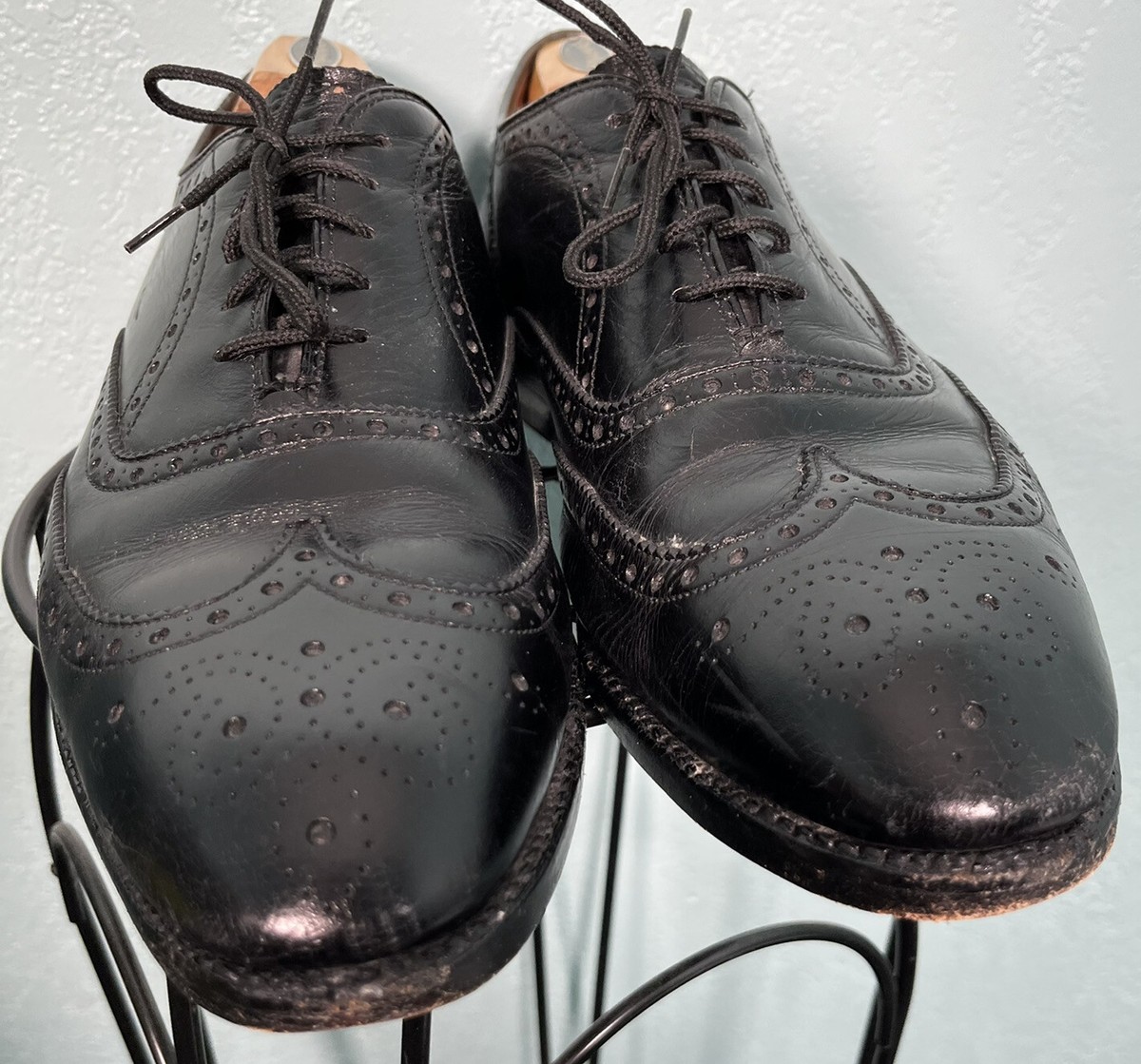 Alden 903 Black Calfskin Leather Wing Tip Balmoral Oxford Size 7 E/EEE Alden 903 Black Calfskin Leather Wing Tip Balmoral Oxford  main image 2