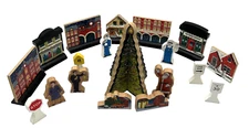 Polar Express Imaginarium Wooden Railway - Buildings, Tree, People, Santa, Signs