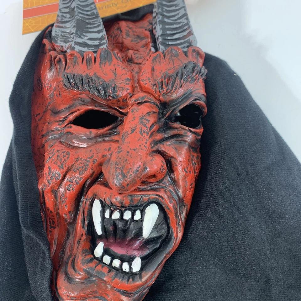 Adult Spooky Village Grisley Ghoul Devil Mask With Hood NWT - Image 4 of 4
