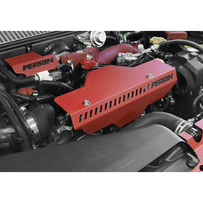 Perrin Pulley Cover (Wrinkle Red) for 02-14 Subaru WRX & 04-21 STi