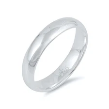 925 Sterling Silver Wedding Band Ring Genuine Solid Width 4mm Sizes 4-16