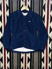 Patagonia Youth Deep Pile Fleece Sweater Snap Closure Fuzzy Blue Sz 12 Youth