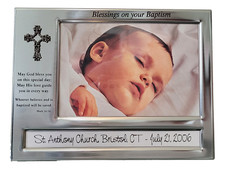 Baby Baptism Photo Frame 4x6 Horizontal Engraved Keepsake DIY Personalized Gift