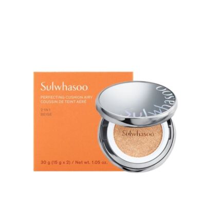 Sulwhasoo Perfecting Cushion Airy Set (15g + Refill) - New With Box - All Skin Types - Korean Foundation