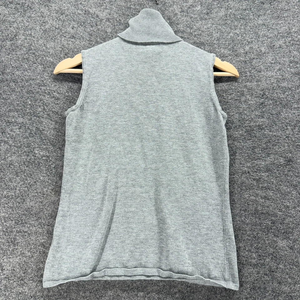 Top Joan Rivers para mujer XS gris tejido cuello alto sin mangas correa ancha algodón Foto 2 de 4