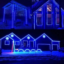 Solar Rope Lights Outdoor Waterproof LED PVC Tube Blue Fairy String Light Garden