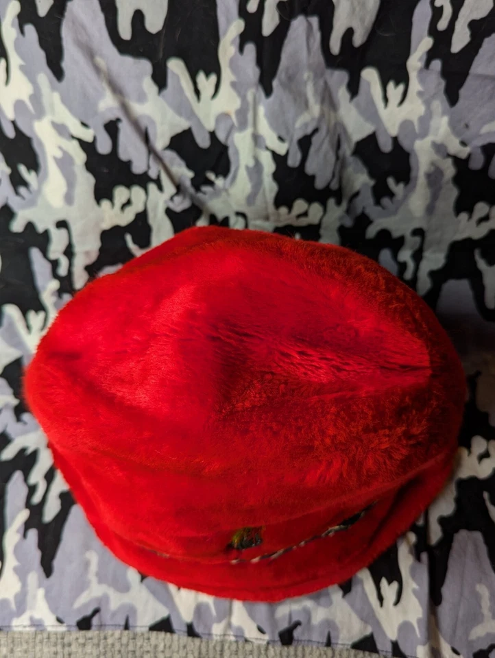 Gorra de invierno North King roja de la década de 1960 banquero de plumas orejeras alpinas talla L sombrero Foto 3 de 4