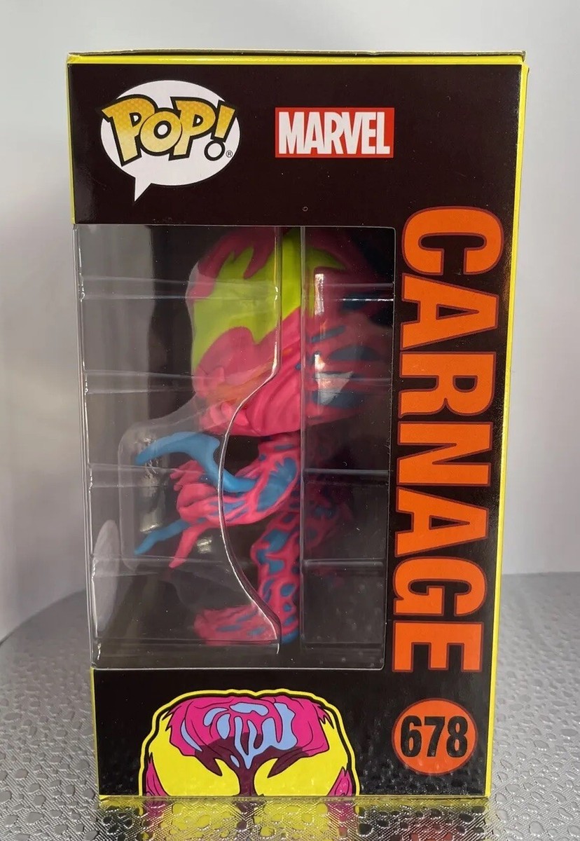 【即日発送】MARVEL カーネイジ ネオンブラックライト ケース付きFunko Funko Pop Marvel Black Light Carnage Figurine (678) for sale