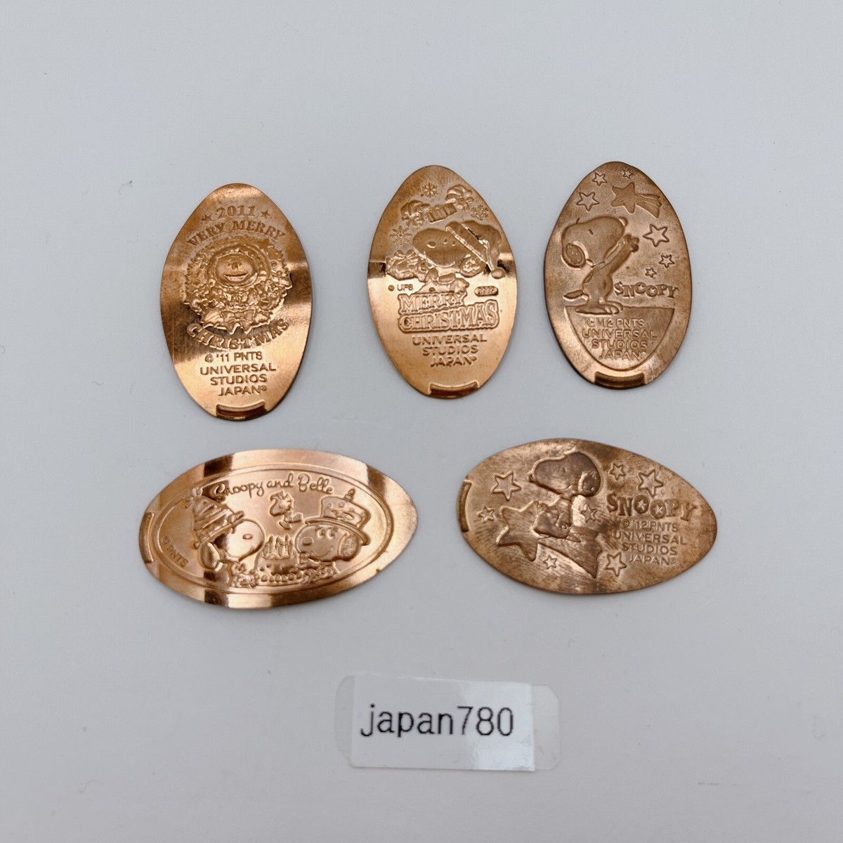 USJ Snoopy Exhibition Elongated Coin Penny Medal Snoopy Set 