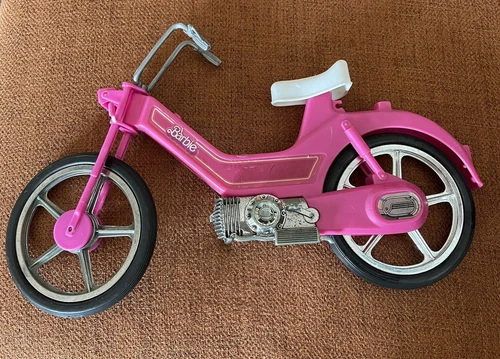 Vintage Barbie Motor Bike 1983 Mattel Pink Moped Scooter Toy Bicycle