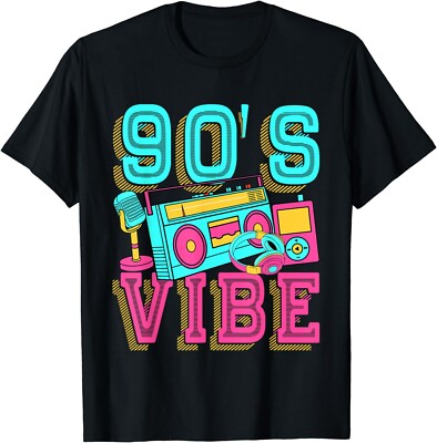 90s Vibe Vintage 1990s Music 90s Costume Party Shirt Mens XL Short Sleeve Black