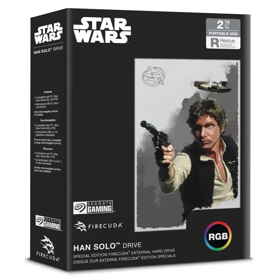 SEAGATE FireCuda 2TB External Gaming Hard Drive *HAN SOLO SPECIAL EDITION* - Image 2 of 4