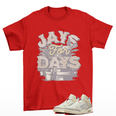 Stacked Shirt Red to Match Jordan Spizike Low Coconut Milk FQ1759-100