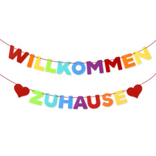 Willkommen Zuhause Girlande Banner Deko Welco...