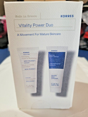 Korres Greek Yogurt CREAM CLEANSER & White Pine SERUM-IN-MOISTURIZER Travel Size