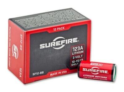 12x SureFire CR123A batteria litio 1550 mAh 3V USA per torcia 🔦 09SF056
