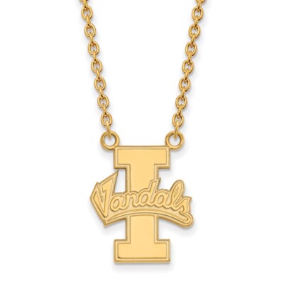 GP Sterlingsilber LogoArt Uni. von Idaho Vandalen großer Anhänger 18 Zoll Halskette