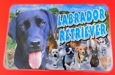 Dog~Labrador Retriever-Black~Plastic Laminated Feeding/Dinner Placemat~USA~New