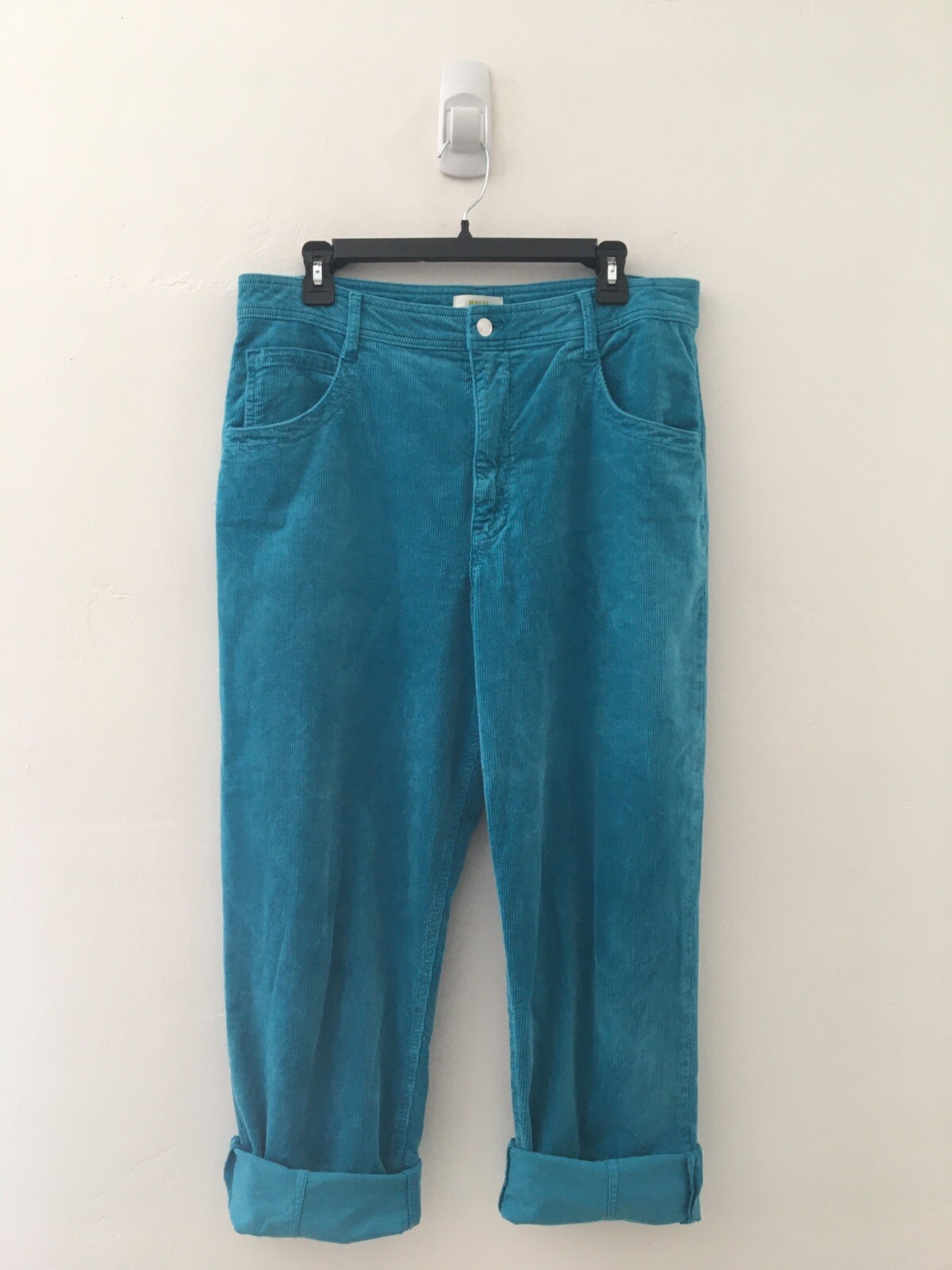 Corduroy Mid-Waist Curved-Leg Pants main image 0