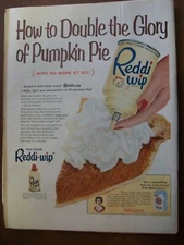VTG 1955 Orig Magazine Ad REDDI WIP Cream Double The Glory of Pumpkin Pie