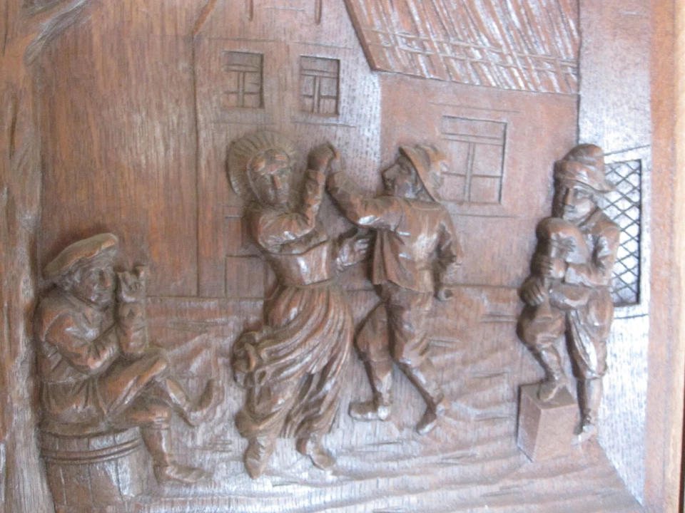 very decorative and big pair off antique pannels beautifull oak carving 19 th - Image 2 of 4