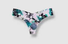 Commando Women's Pink Floral Printed Classic Thong Size M
