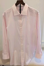 Eton Pink Signature Twill Long Sleeve Contemporary Dress Shirt Men's Size 18