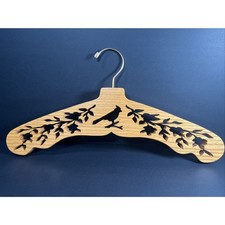 Vtg Carved Wooden Clothes Hanger Artist Signed Decorative 17  Cardinal