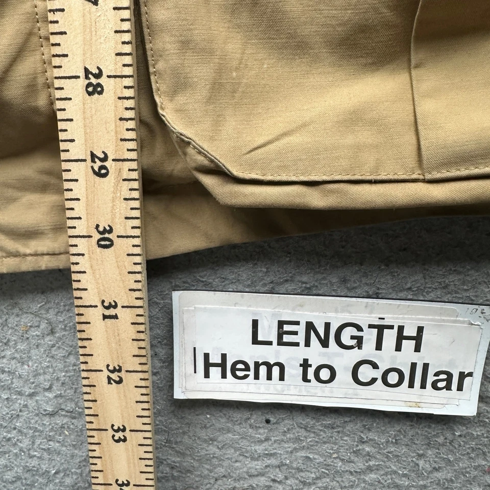 Tre Vero Brown Canvas Plaid Lined Barn Chore Coat Jacket Mens Small Zip Button - Image 4 of 4