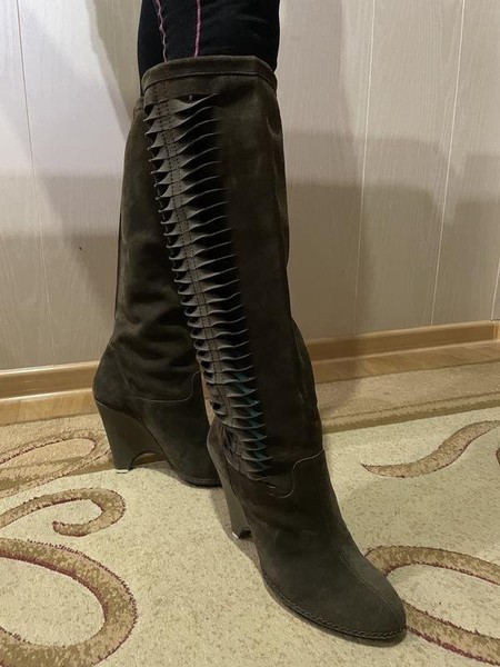 Women Moreschi Boots Khaki Suede 41