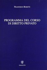 Programma del corso di diritto privato F.Bosetti ETS