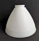 Vintage 8" White Milk Glass Lamp Diffuser Waffle Shade 2.25" Fitter 5.75" Tall