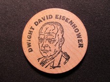 Dwight D. Eisenhower Wooden Dollar Token -D. Eisenhower 34th US President $ Coin