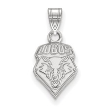 10k White Gold LogoArt University of New Mexico Lobos Small Pendant