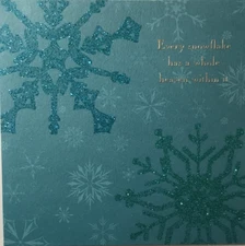 Papyrus- Christmas / Holiday- Blue Glitter Snowflakes- 5x5 size