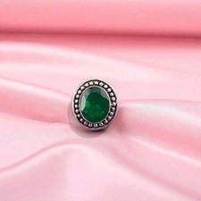 Halloween Deal 925 Silver Natural Green Onyx Bezel Statement Elegant Ring Size 7
