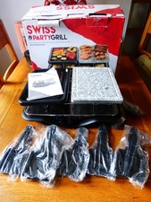 Global Gourmet Swiss Party 8 Person Raclette Grill with Utensils, 1200w, Unused