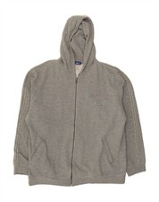 Reebok Herren Zip Hoodie Pullover Large Grau Baumwolle CV08