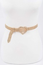 Heart Shape Buckle Rhinestone Belt