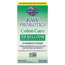 RAW Probiotics, Colon Care, Shelf-Stable, 30 Vegetarian Capsules