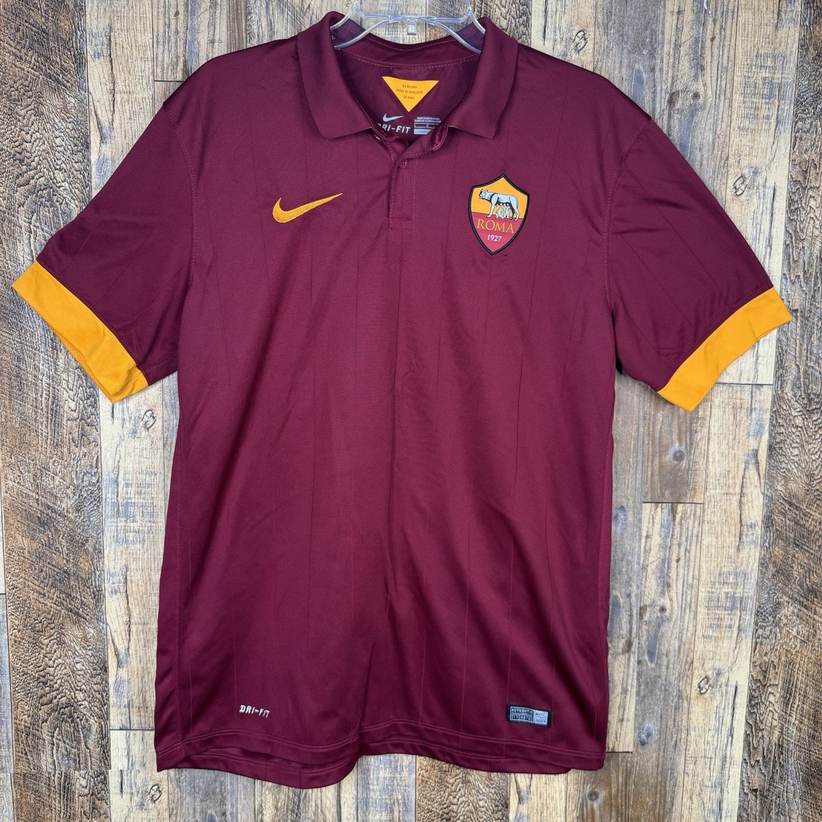 AS Roma 2014-15 Home Soccer Jersey Nike 635811-678 Men's L | eBay
